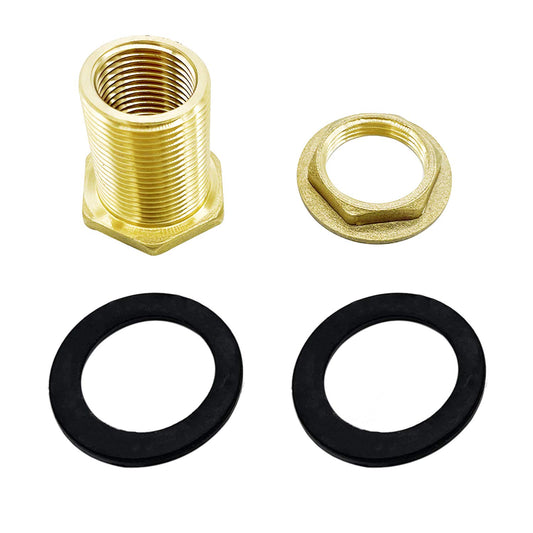 3/8" Female 1/2" Male Brass Water Tank Connector Bulkhead Tank Fitting for Rain Barrels, Aquariums, Tubs, Pools (Pack of 2)